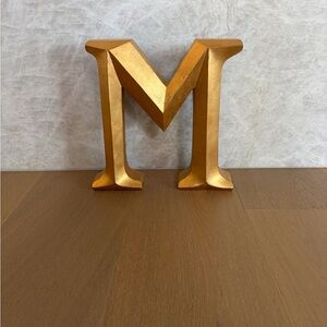 Hobby Lobby Distressed Gold Decorative Letter M